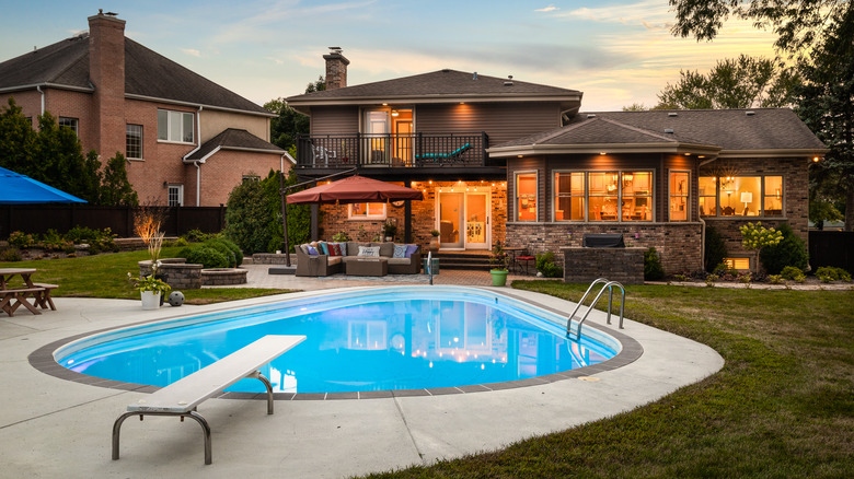 House with a backyard pool