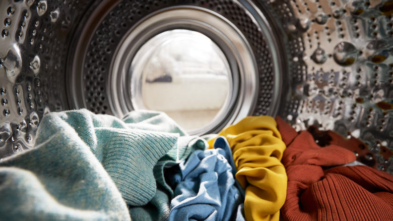 Clothes in washing machine