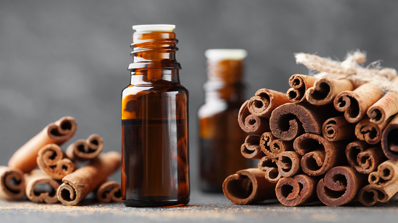 cinnamon sticks and oil