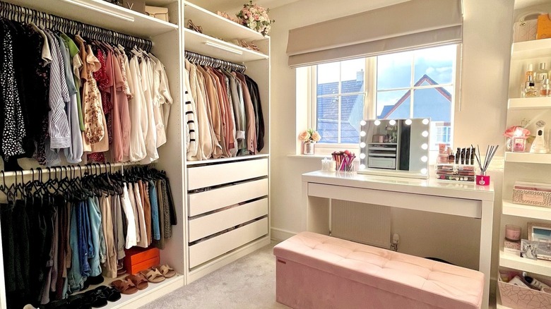 White built-in closet system