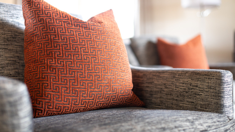 orange throw pillows