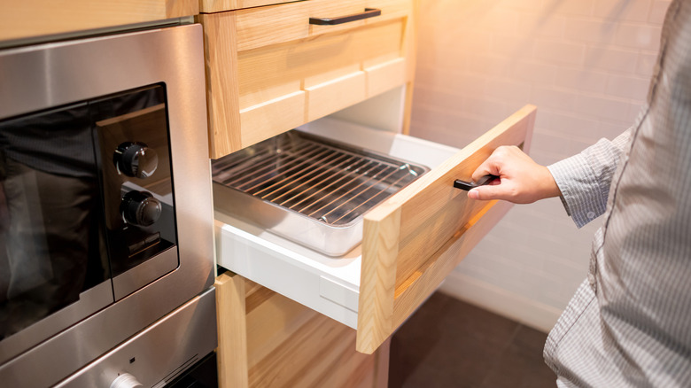 microwave oven in kitchen