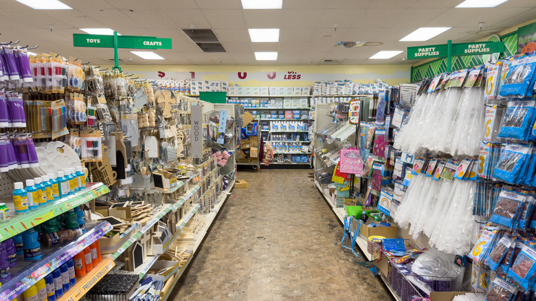 Inside of a Dollar Tree in the decor section