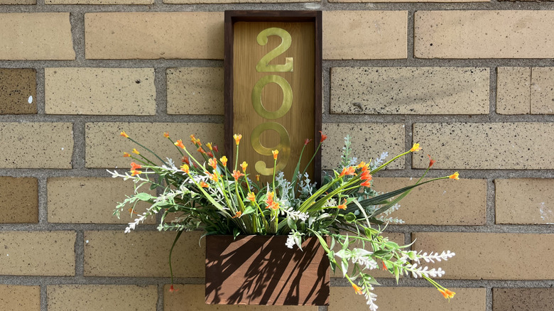 Floral door number sign