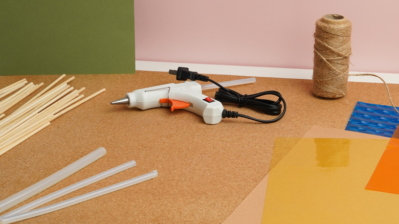 Craft supplies on a table