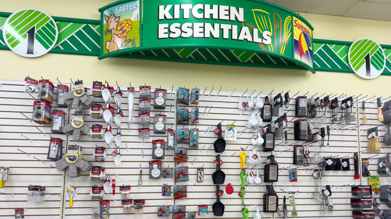 Kitchen essentials display at dollar tree