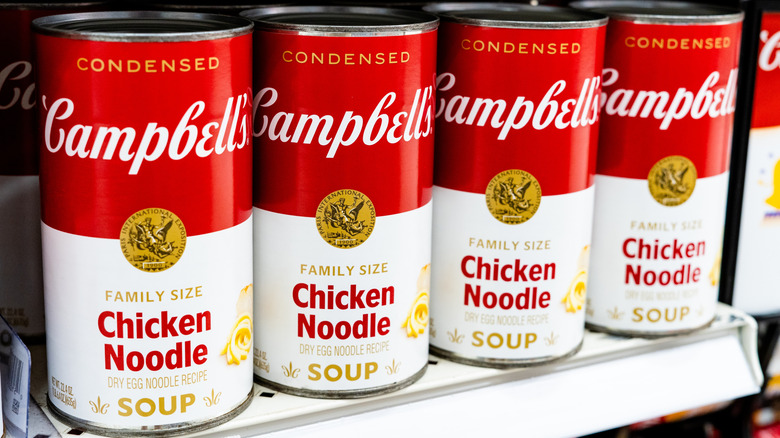 cans of Campbell's soup on display