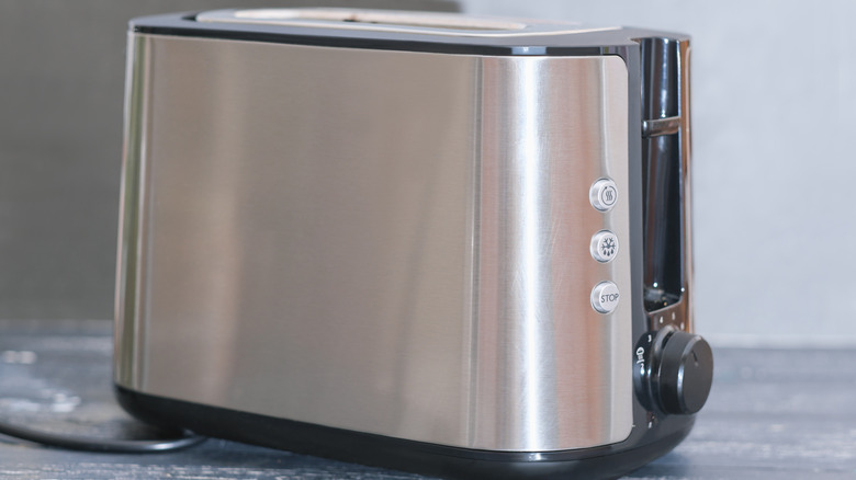 closeup of toaster on counter