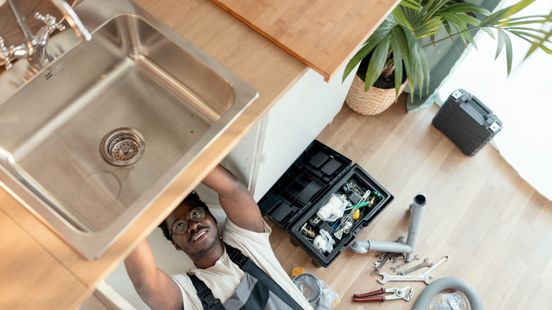 A plumber at work 