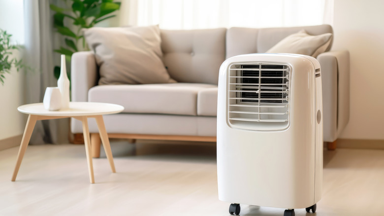 Air cooler in a living room
