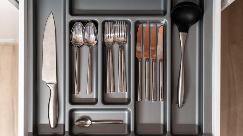 Neat silverware drawer