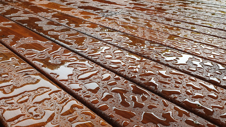 water on a deck