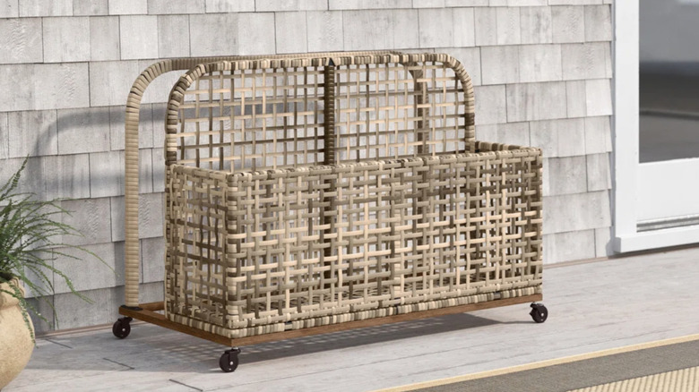 Birch Lane towel valet on patio