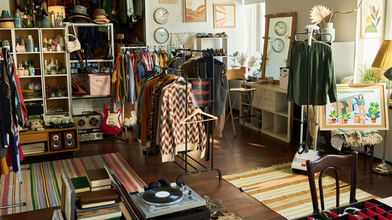 A curated thrift store with lots of cool vintage finds, including clothing, home décor, and appliances.