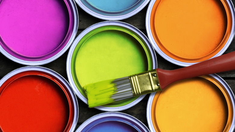 brightly colored paint
