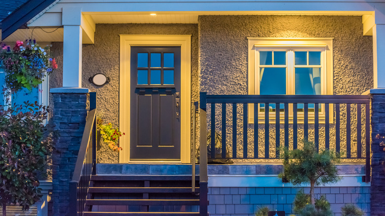 brown front porch