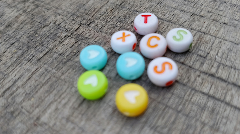 Random letter beads for a bracelet