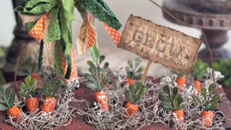 Mini spring garden made from a muffin tin