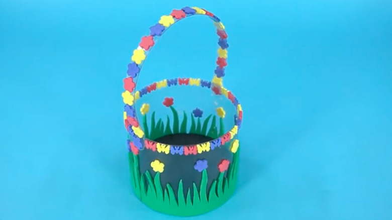 A basket made from a plastic bottle