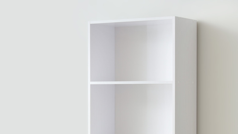 Empty boring bookshelf