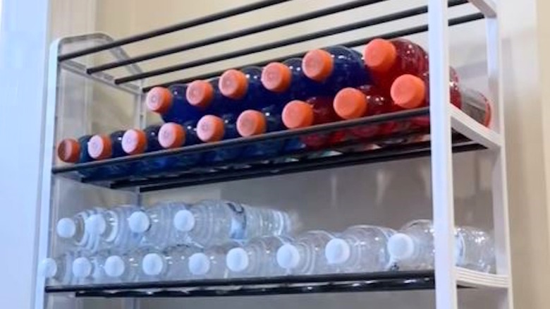 DIY beverage holder made from shoe rack