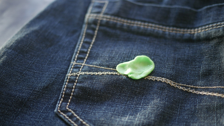 Gum on jeans