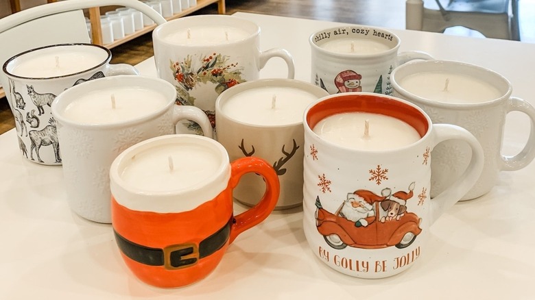 Coffee mugs turned into cute candles