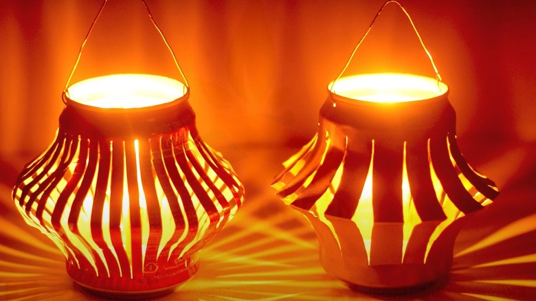 Metal candle made from soda can