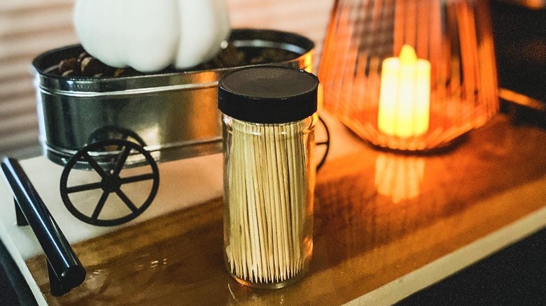 toothpicks in spice jar