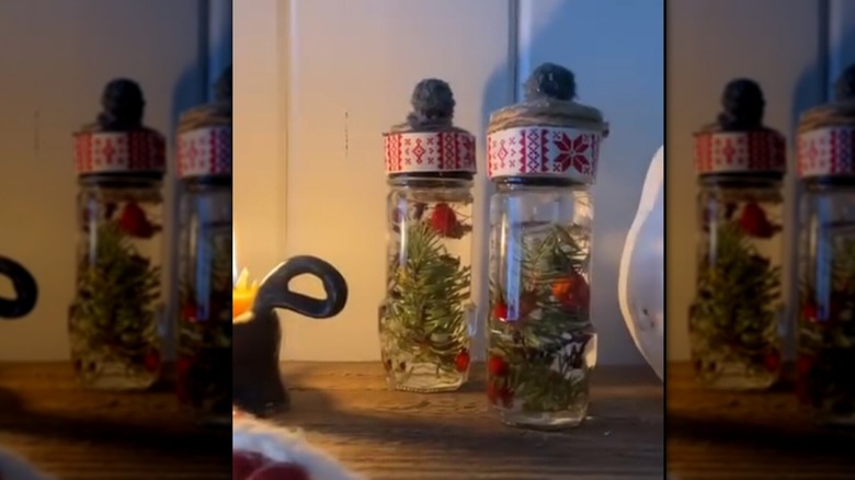 spice jar with mementos inside