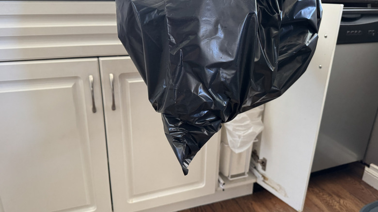 Trash bag full and not leaking