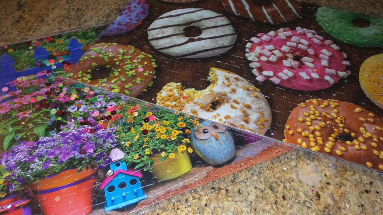 Floral-themed puzzles turned into placemats
