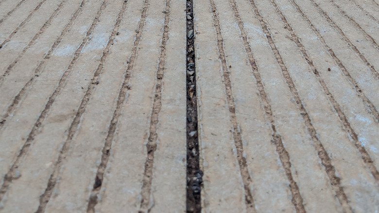 Control contraction joint in concrete.
