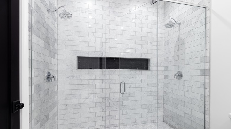 Modern bathroom with double shower