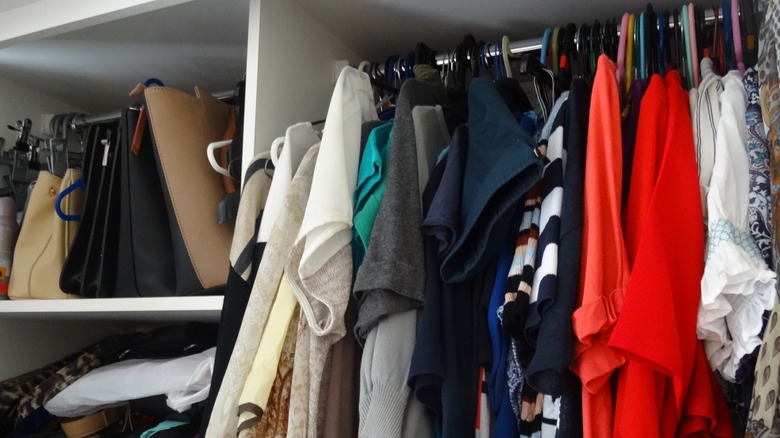 An overcrowded closet