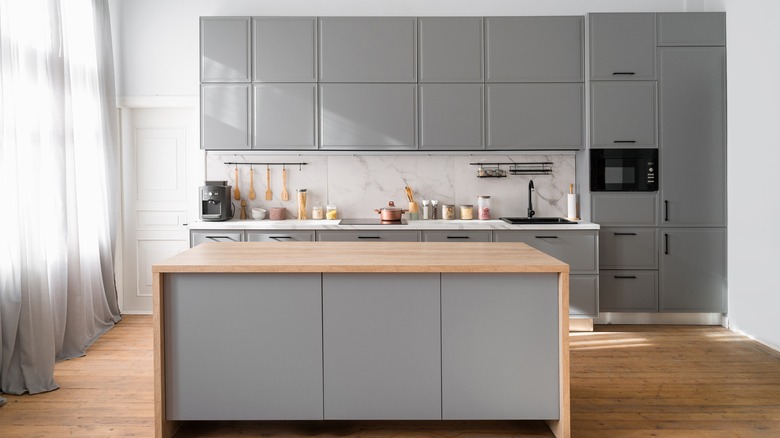 gray kitchen island