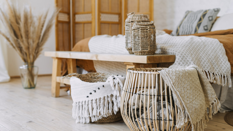View of boho chic bedroom 