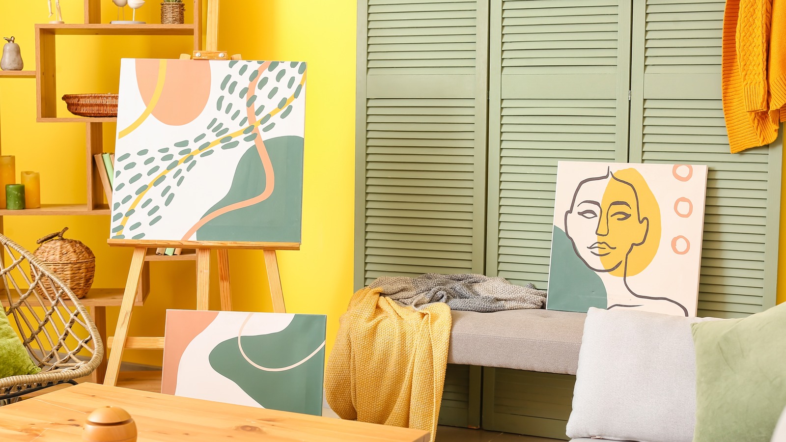 Dress Up Your Drab Room Divider With One Artsy Hack