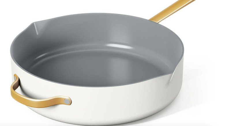 A white ceramic pan.