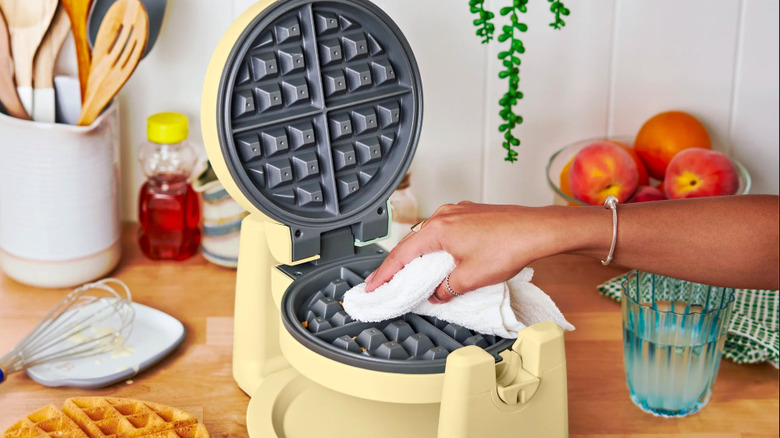 A waffle maker.