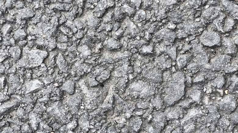 Close up of porous asphalt driveway