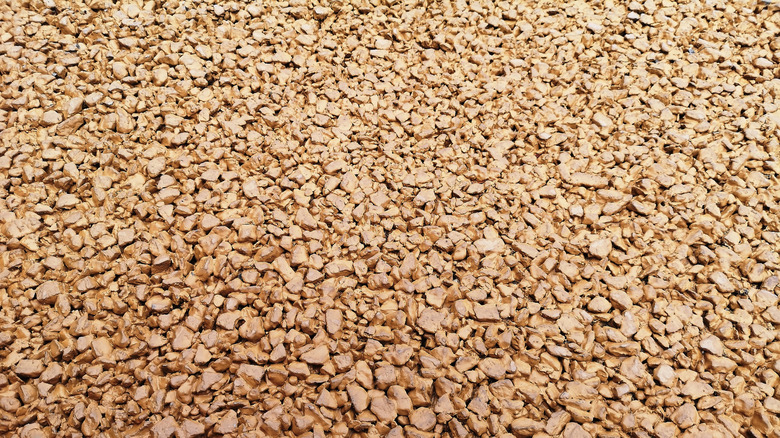 Close-up of resin-bonded gravel driveway