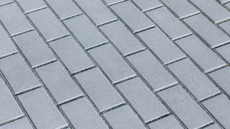 Close-up oof standard block paving on driveway