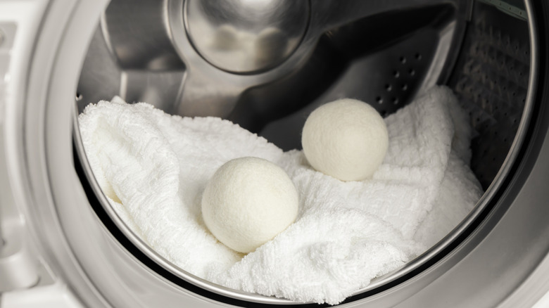 Wool balls inside dryer