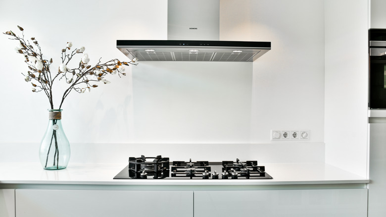 Range hood inside modern kitchen