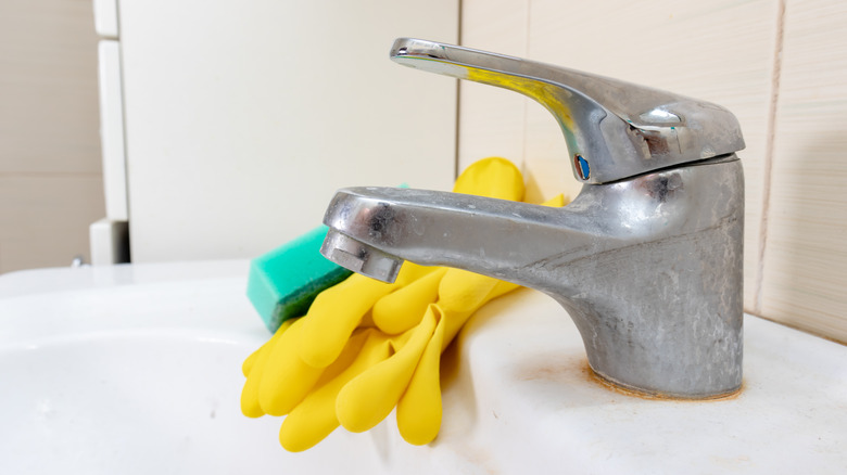 Hard water on faucet