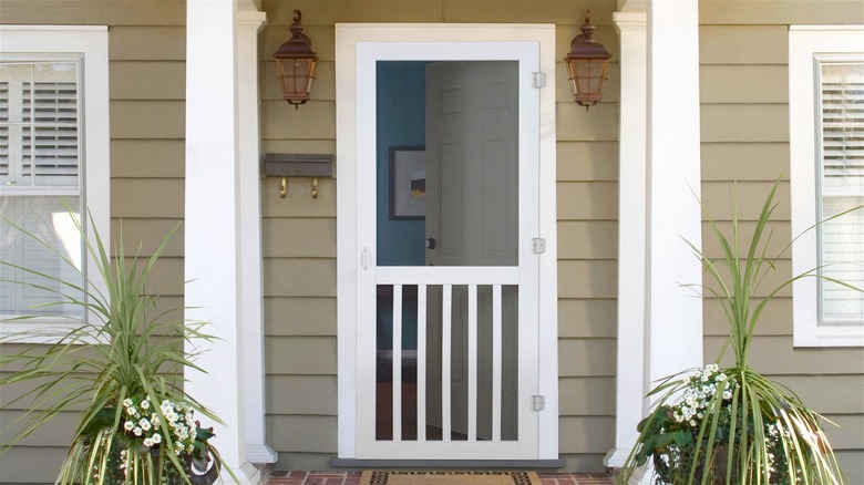 Pretty white screen door