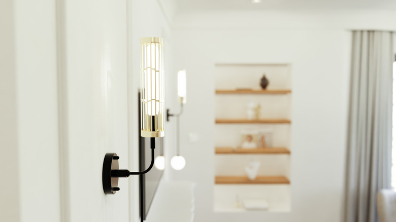 modern wall lamps in a bedroom