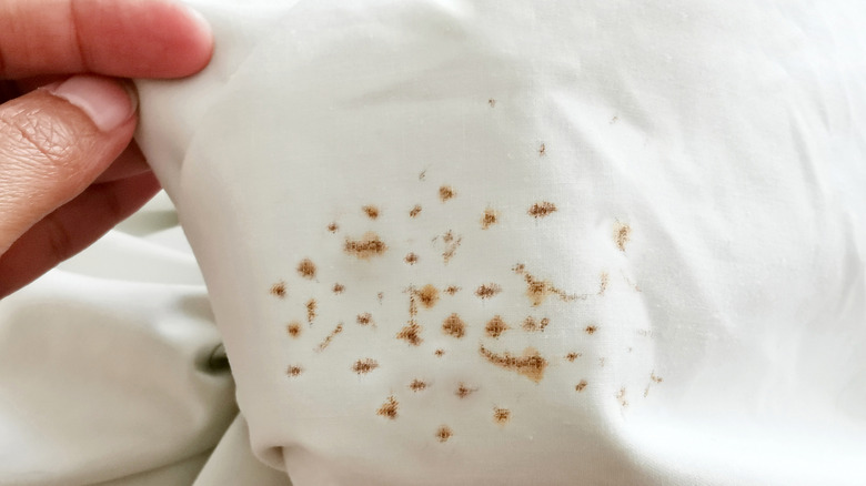 stains on white cloth