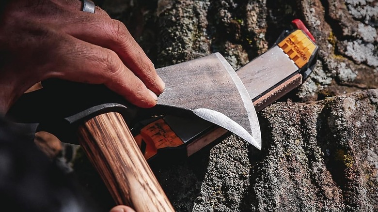 The versatile Work Sharp Guided Field Sharpener available from Amazon